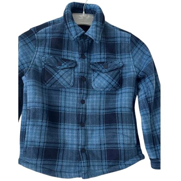 Member’s Mark Blue Plaid Sherpa Lined Flannel Shacket Boys Size M-Size 6/7 - Picture 7 of 12